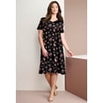 thumbnail image 4 of Roaman's Women's Plus Size Petite Plus Size Short Sleeve Sleeve Swing Dress, 4 of 6