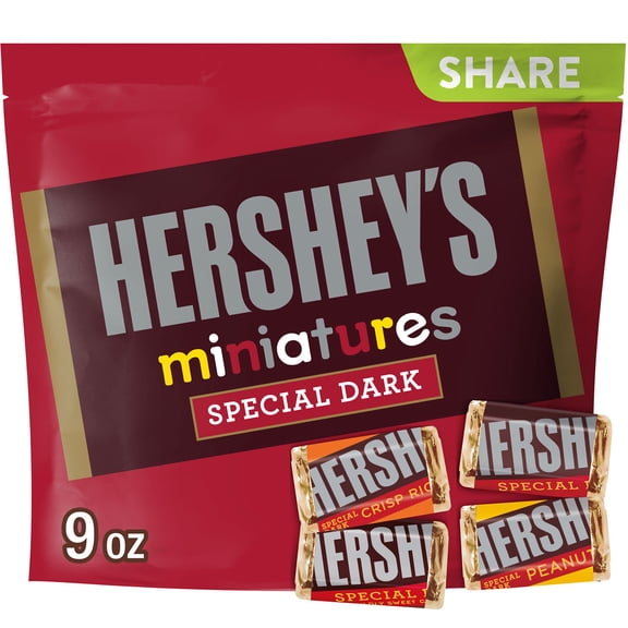 Hershey's Special Dark Miniatures Assorted Chocolate Candy Share Pack, 9 oz