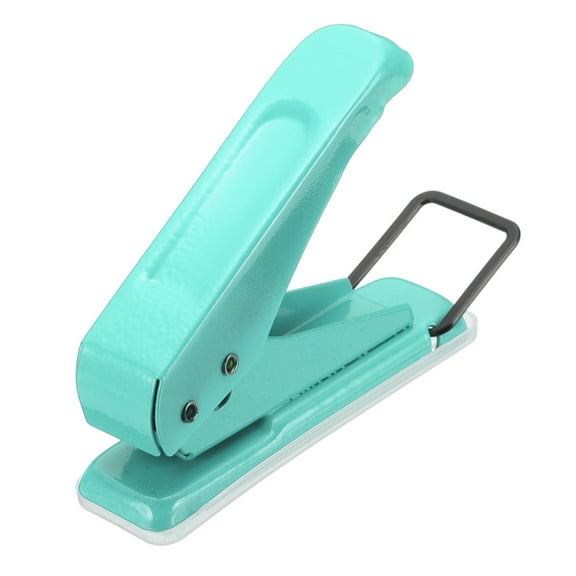 1/4" Single Hole Punch, Handheld Heavy Duty Hole Puncher Press Metal Paper Puncher for Tag DIY Craft Scrapbook Ticket, Green