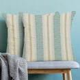 thumbnail image 2 of Aqua Teal Mustard Yellow Outdoor Pillow Covers 16 x 16 Inch, Beige Polka Dots Striped Decor Throw Pillows for Couch Bed, Boho Modern Farmhouse Decorative Pillowcase Linen Cushion Cover Set of 2, 2 of 5
