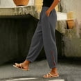 thumbnail image 2 of CaComMARK PI Women's Waffle Knit Joggers Side Split Waffle Knit Joggers Drawstring Waist Baggy Casual Sweatpants with Pockets Gray, 2 of 6