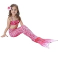 thumbnail image 3 of Girls Mermaid Tail Swimsuit Bikini Set Swimwear Swimming Costume Bathing, 3 of 4