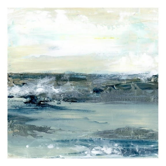 Giant Art 54x54 Coastal Blues I Fine Art Giant Canvas Print in White