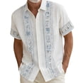thumbnail image 5 of Beach Shirts for Men Summer Short Sleeve Button Down Lapel Collar Loose Fit Hoho Floral Print Casual Vacation Shirt, 5 of 5