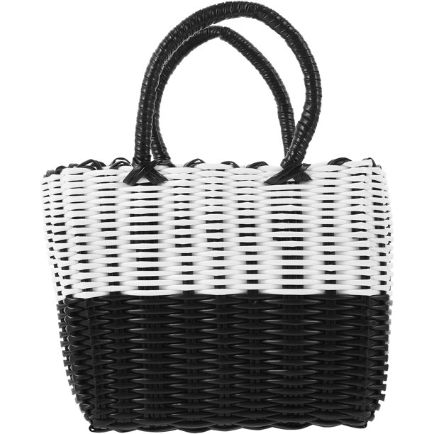 Cesta tejida multifunción, cesta tejida ligera, cesta para guardar huevos, cesta de mano para picnic