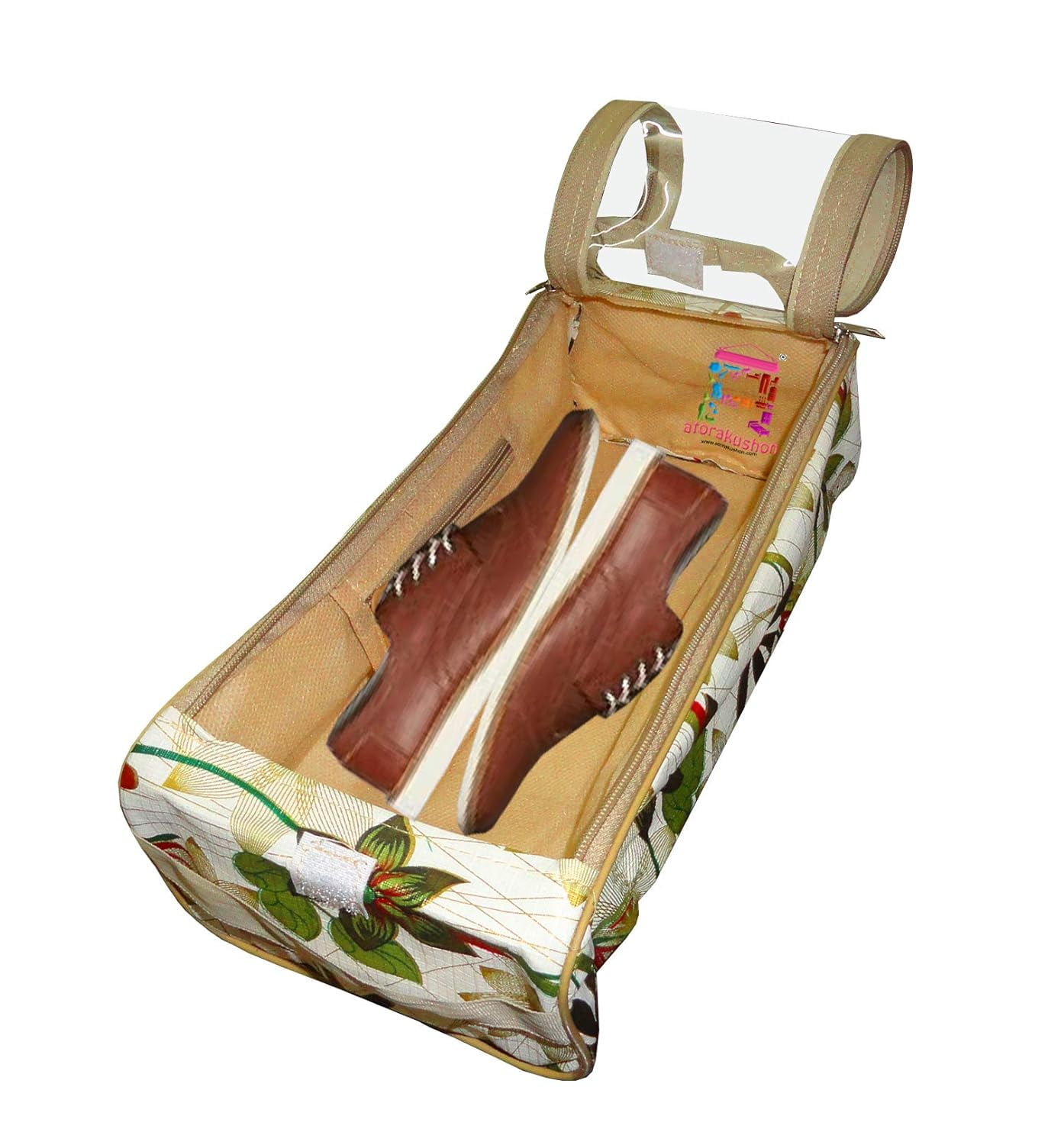 atorakushon Flower Print, Shoe Cover Travelling Shoe Storage Bag/Storage Footwear Organiser Pouch Shoe Bag (Pack of 3)