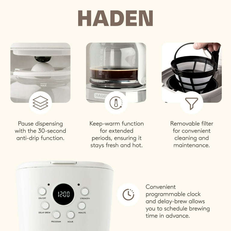 Haden Retro Combo Kitchen Appliances - 12 Cup Coffee Maker & 2
