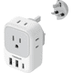 thumbnail image 1 of Adaptador Argentina Viaje, Universal Australiano Enchufe de Corriente con 3 USB (1 USB C), Cargador Tipo C con 4 Salidas Xtellar blanco, 1 of 4
