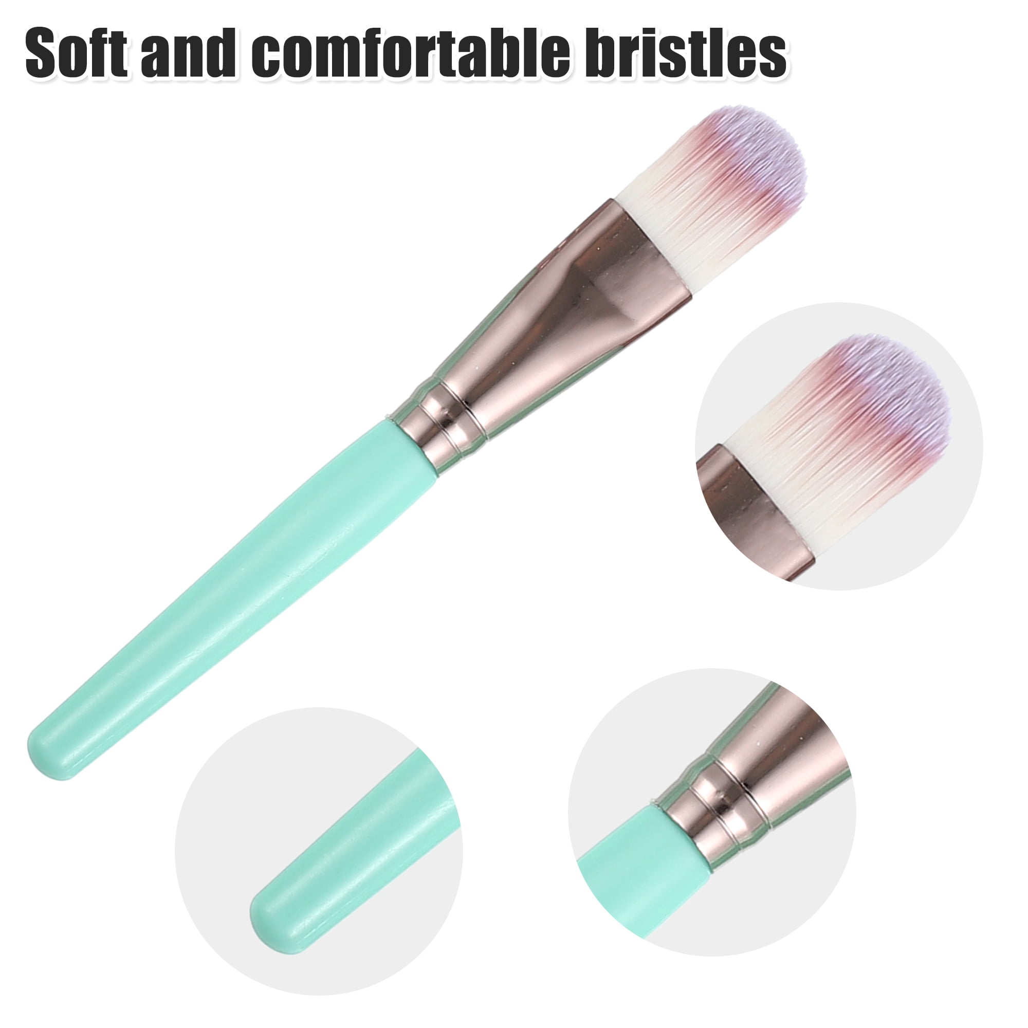 Unique Bargains 1 Set Travel Makeup Brush Set for Concealer Blush Green
