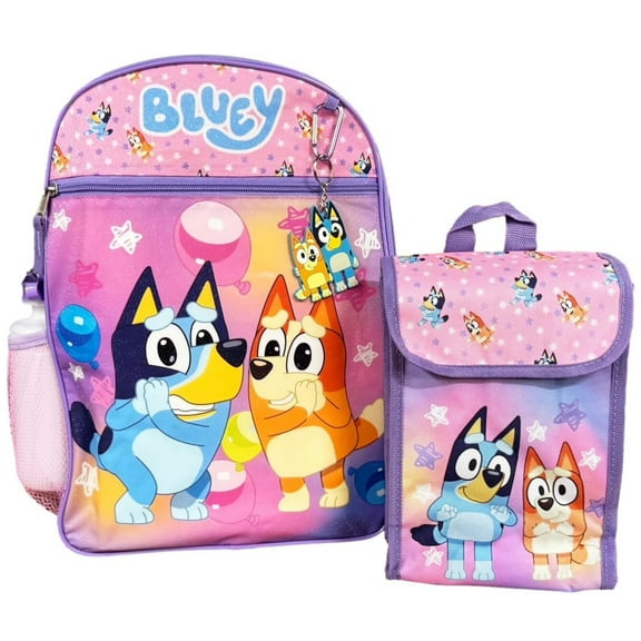 Fast Forward Bluey 5 Piece Backpack Set, Pink, 93883
