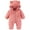 R/3297Pink, variant on Vividxx Baby Bear Romper Onesie Suit Fold Over Mittens Footies Girls Boys Winter Snowsuit Clothes Hooded Jumpsuit Solid Color Newborn O-Neck Stylish Dailywear