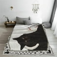 thumbnail image 7 of Cat Blanket and Throws Black and White Cat Lover Gifts Throw Blankets Cat Decor Soft Cozy Fleece Plush Warm Flannel Bedding Blanket for Girls Kids Adults Couch Travel Black and White Cats, 7 of 7
