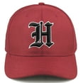 thumbnail image 2 of Daxton Premium Mid Profile Hat Semi Curved Visor Red Cap White Black Gothic Embroidered, Letter H, 2 of 4