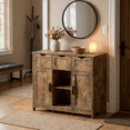 thumbnail image 2 of Homy Casa Vintage Storage Cabinet with Drawers and Shelves, Accent Cabinet for Living Room and Bedroom, 2 of 8