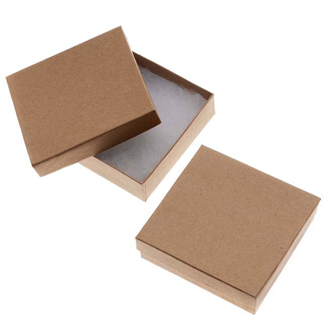 18Pack Brown Kraft Rectangle Cardboard Jewelry Boxes for Jewelry Pendant Earring 