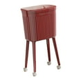 thumbnail image 3 of Bote de Basura Alto con Ruedas Papelera Alta Portátil con Tapa Deslizante Cubo para Residuos Compacto Y Grande Depósito Organizador con Ruedas Estruct rojo, 3 of 8