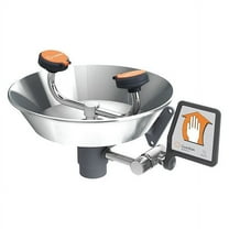 Plumbed Eyewash, Wall Mount, Plumbed, 6 11/12 in H., 15 2/3 in W