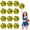 Color+Black Yellow, variant on Cheerleading Pom Poms 14 Pcs with Finger Holes, Cheer Pom Poms for Dance and Sports Events, Cheerleading Poms for Team Spirit and Festivals, Matches