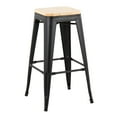 thumbnail image 2 of Oregon Contemporary Barstools in Black Steel & Natural Wood by Set of 2, 2 of 3