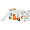 thumbnail image 3 of Low Bunk With Stairs, Easy Slide & Orange Camper Van Curtain, White, 3 of 10