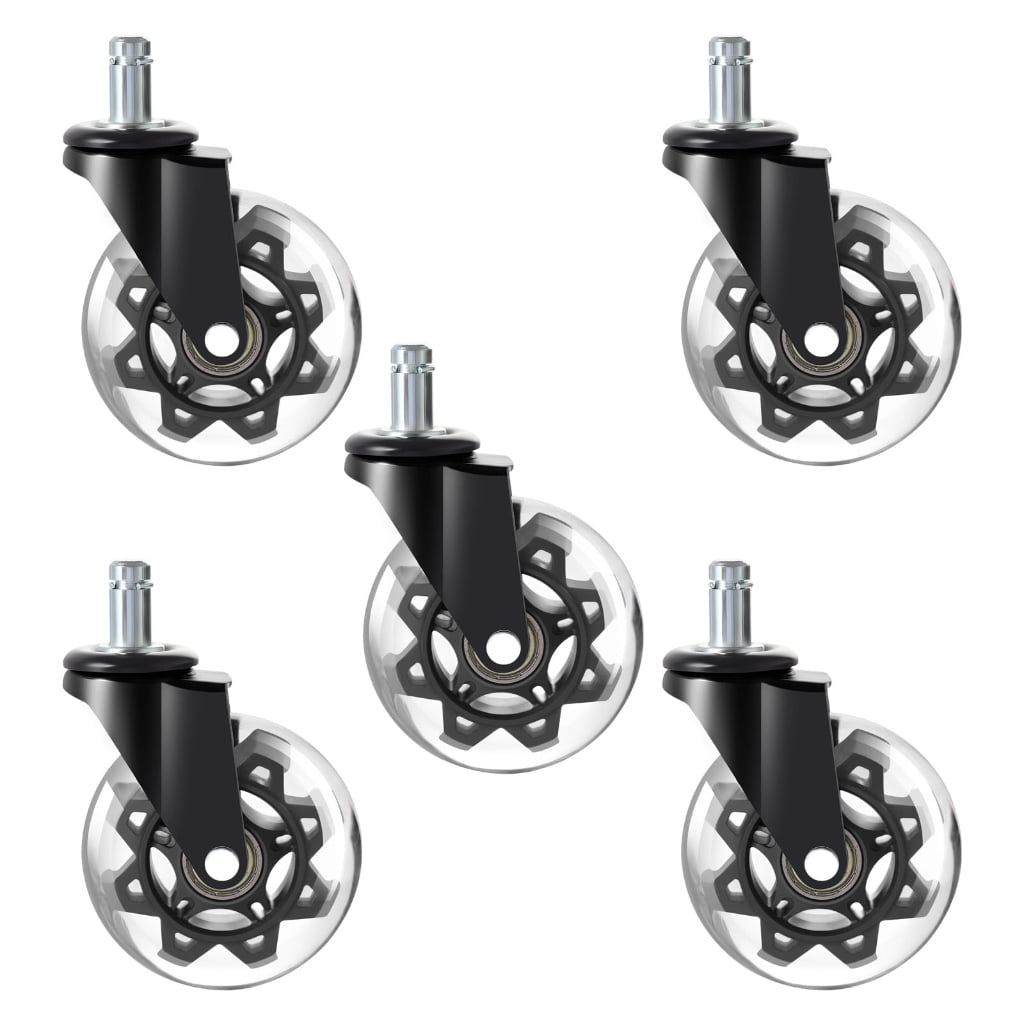 360 Swivel Office Chair Casters Heavy Duty Transparent Wheels Quiet Rolling Design