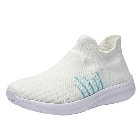 

Larisalt Sneakers For Women Women s Walking Shoes Non Slip Athletic Running Slip on Sneakers White