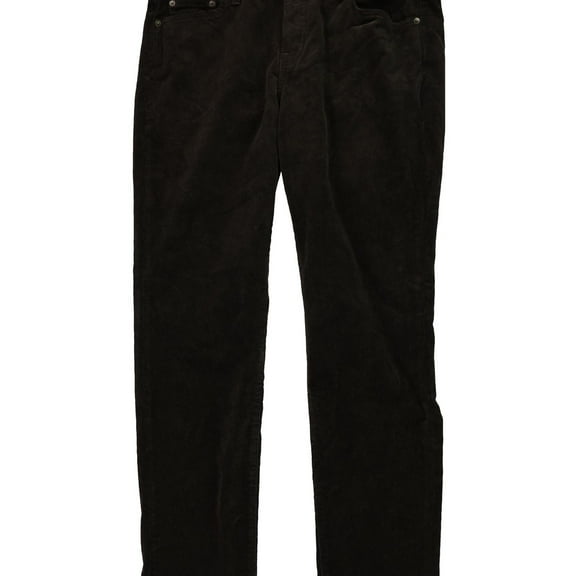 Ralph Lauren Womens Mid Rise Straight Casual Corduroy Pants, Brown, Plus Size, 20W