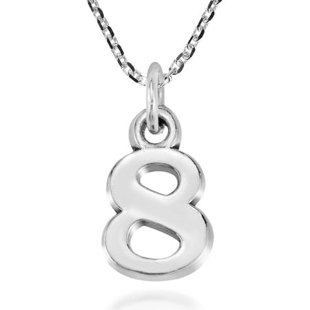 Stylish Favorite Number '8' Sterling Silver Pendant Necklace