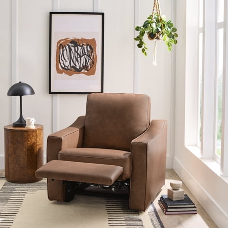 BETTER HOMES & GARDENS ALLEN PUSH-BUTTON POWER RECLINER CHAIR, COCOA FAUX LEATHER