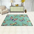 thumbnail image 3 of Coolnut Butterflies and Mandala Area Rug Pad 60 x 39 inch (5'x 3'3"), 100% Light Weight Polyester Fabric Floor Mat for Living Room Bedroom, 3 of 6
