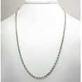 thumbnail image 2 of 14K White Gold 3mm Solid Rope Diamond Cut Chain, FREE Microfiber Cloth, Link Mens Womens Necklace, Giorgio Bergamo, 2 of 7