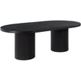 thumbnail image 2 of Pemberly Row Modern / Contemporary Black Oak Wood Dining Table, 2 of 7