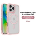 thumbnail image 2 of Strong Magnetic for iPhone 13 Case, Military Grade Drop Protection, Compatible with MagSafe, [Metal Keys]Shockproof Translucent Matte Hard Back Soft Slim Phone Protective Case,Pink, 2 of 5