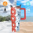 thumbnail image 3 of Christmas Red Santa Claus Gifts for Women Men, Xmas Ho Stainless Steel Insulated Travel Coffee Cup, 40 Oz Tumbler with Handle and Straw, Winter Holiday Water Bottle, 3 of 6
