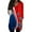 Red, variant on Women's Fashion Casual Retro Independence Day Print V-Neck Mid-Length Tunic Tops with Pockets, 3/4 Sleeve Blouses, Comfortable Patriotic Shirt,Wine 2XL