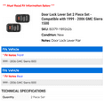 thumbnail image 2 of Door Lock Lever Set 2 Piece Set - Compatible with 1999 - 2006 GMC Sierra 1500 2000 2001 2002 2003 2004 2005, 2 of 2