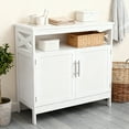 thumbnail image 3 of Ktaxon Modern Bathroom Cabinet, Freestanding Cupboard Buffet Cabinet with Adjustable Shelves, Multifunctional Pantry Extra Large Storage, White, 3 of 7