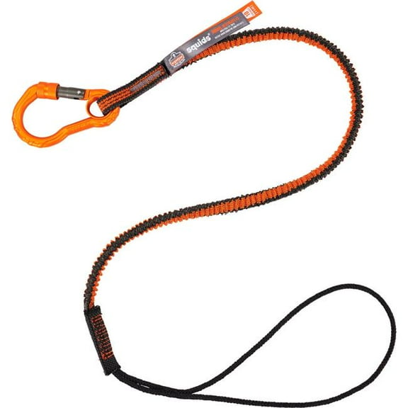 Squids 3104F(x) Tool Lanyard with Carabiner/Choke Loop, 10 lb Max Working Capacity, 38" to 48" Long, Gray/Orange