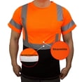 thumbnail image 4 of NY BFS8511 High-Visibility Class 3 T Shirt with Moisture Wicking Mesh Birdseye, Black Bottom (Small, Orange), 4 of 5