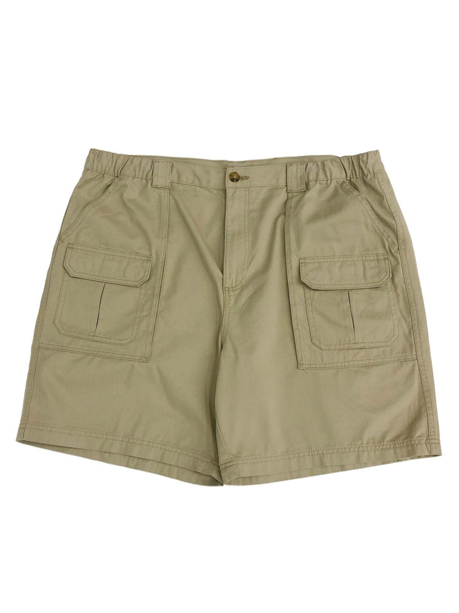 New Croft /& Barrow Men/'s Relaxed-Fit Side-Elastic Waistband Cotton Cargo Shorts
