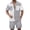 Grey, variant on Men Summer Casual Short Sets Contrast Short Sleeve Button Down Shirt And Shorts Set 2 Piece Outfits Tracksuit Vacation Sets for Men Black L