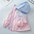 thumbnail image 5 of Kids Toddler Girls Long Sleeve Jacket Elastic Cuffs Gradient Color Hooded Casual Windbreakers for 5-12Y Punching Jacket Top Spring Autumn, 5 of 5