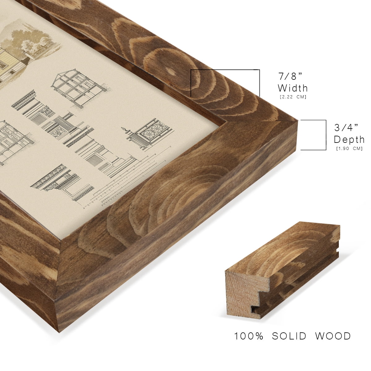 Estate and Plan II -Framed Print w/glass-Walnut