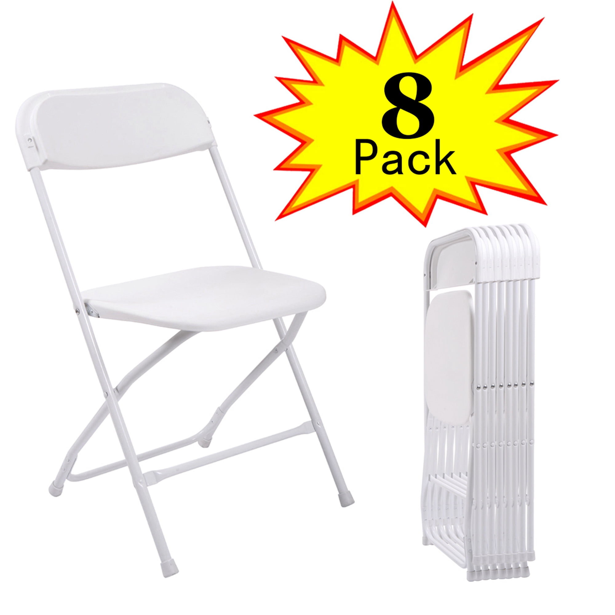 Jaxpety 8PCS Plastic Folding Chairs Wedding Party Event