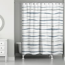 Creative Products Navy Wavy Shower Curtain