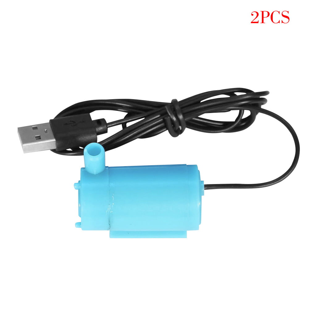 2pcs USB Mute Small Water Pump For Garden Watering Mini Fountain Submersible US 