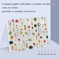thumbnail image 3 of Yayeee Toggle Light Switch Wall Plate 3-Gang 6.37"x4.48" Decorative Outlet Cover, Beige Vegetables Pattern, 3 of 7