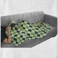 thumbnail image 6 of Geometric Soft Flannel Fleece Throw Blanket, Classical Diamond Line Pattern with Dotted Lines Vintage Design, Cozy Plush for Indoor and Outdoor Use, 50" x 70", Lime Green Dark Green, by Ambesonne, 6 of 6