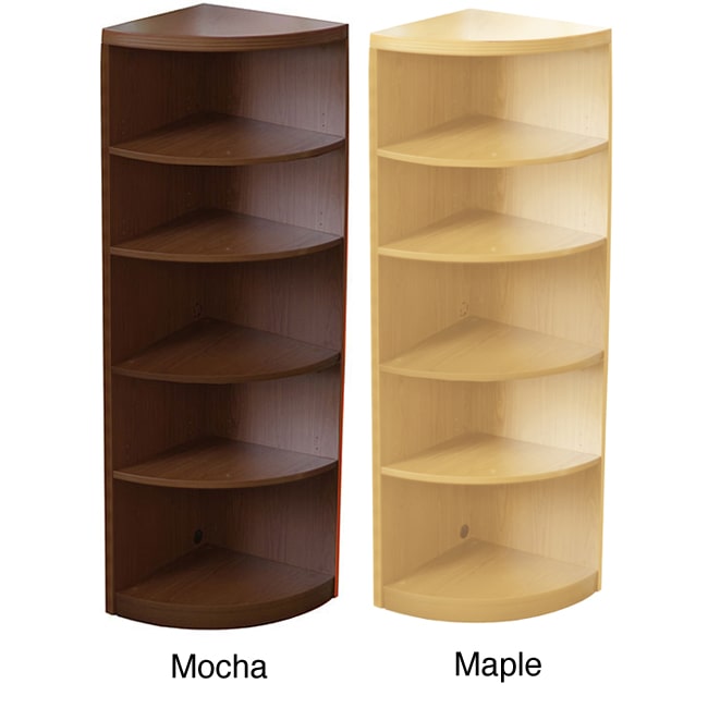 Mayline Aberdeen Laminate 5shelf Quarter Round Bookcase