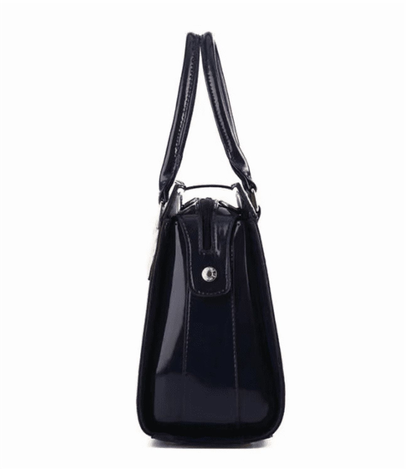 PORT&LOTUS Small Compact Leather Crossbody Bag for Women Chic and Sophisticated Bag for Women with Shoulder Strap Women's Top-handle Handbags with Crocodile Embossing
